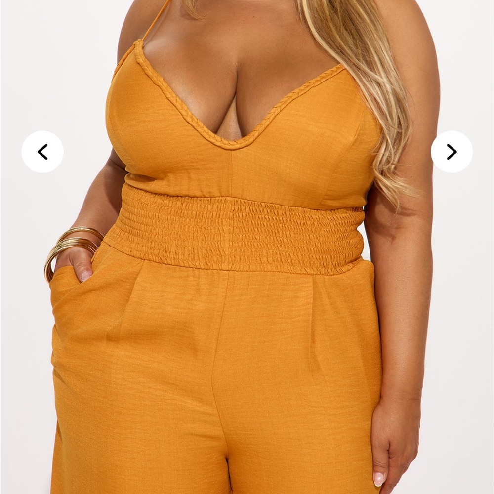 Fashion Nova Mustard Jumpsuit